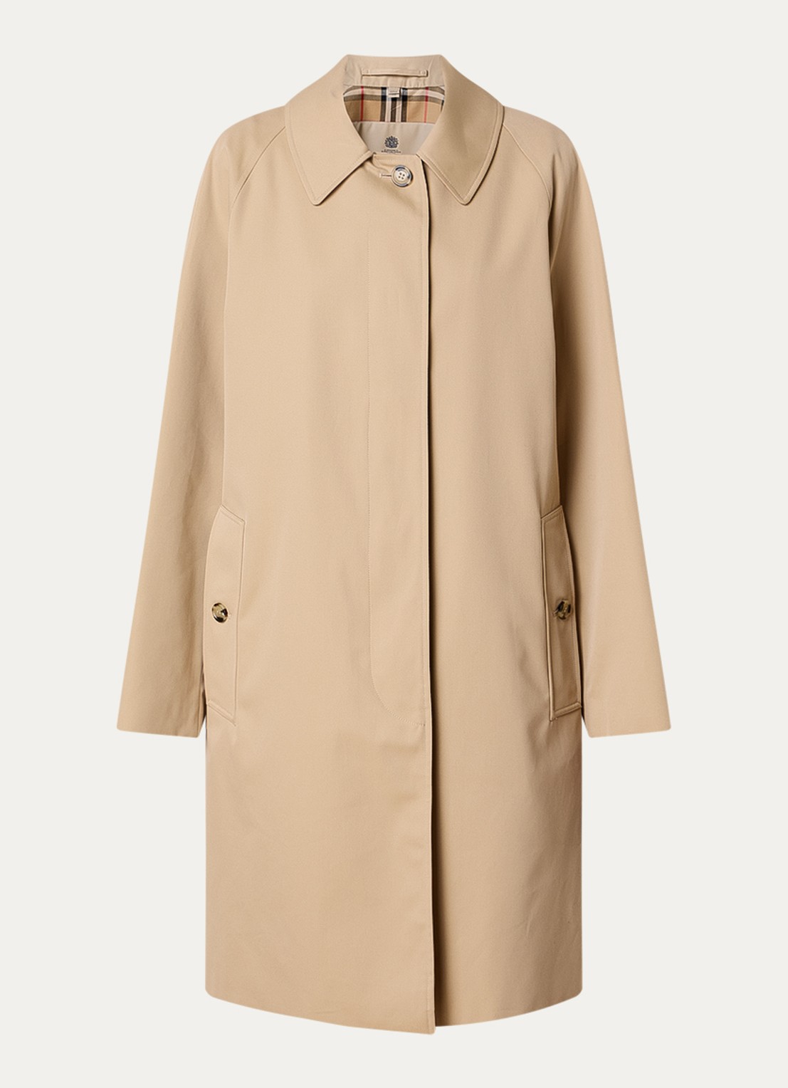 Burberry Camden trenchcoat met steekzakken - voorkant beige