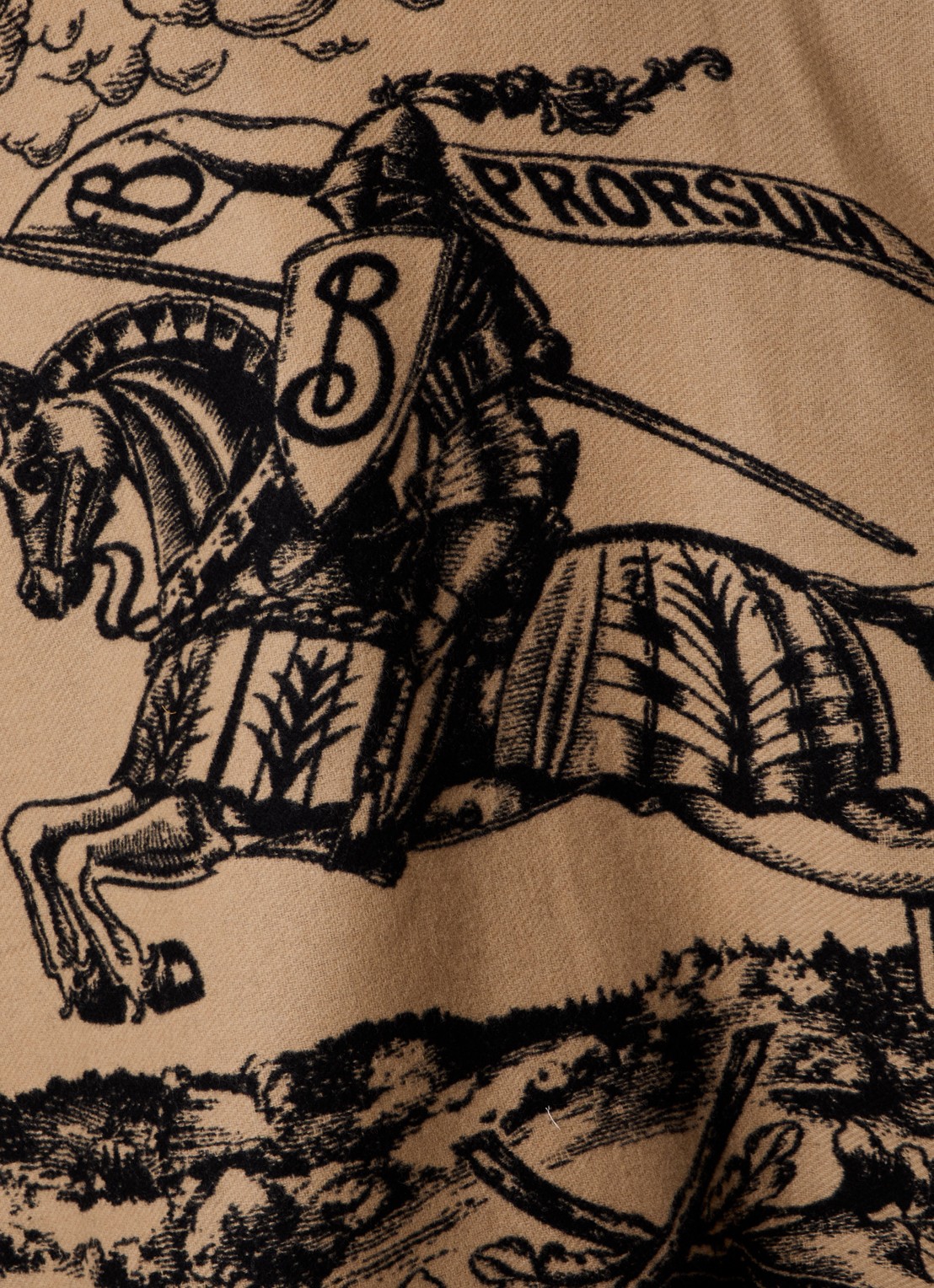 Burberry Cape van wol met logoprint en franjes - detail 6 beige