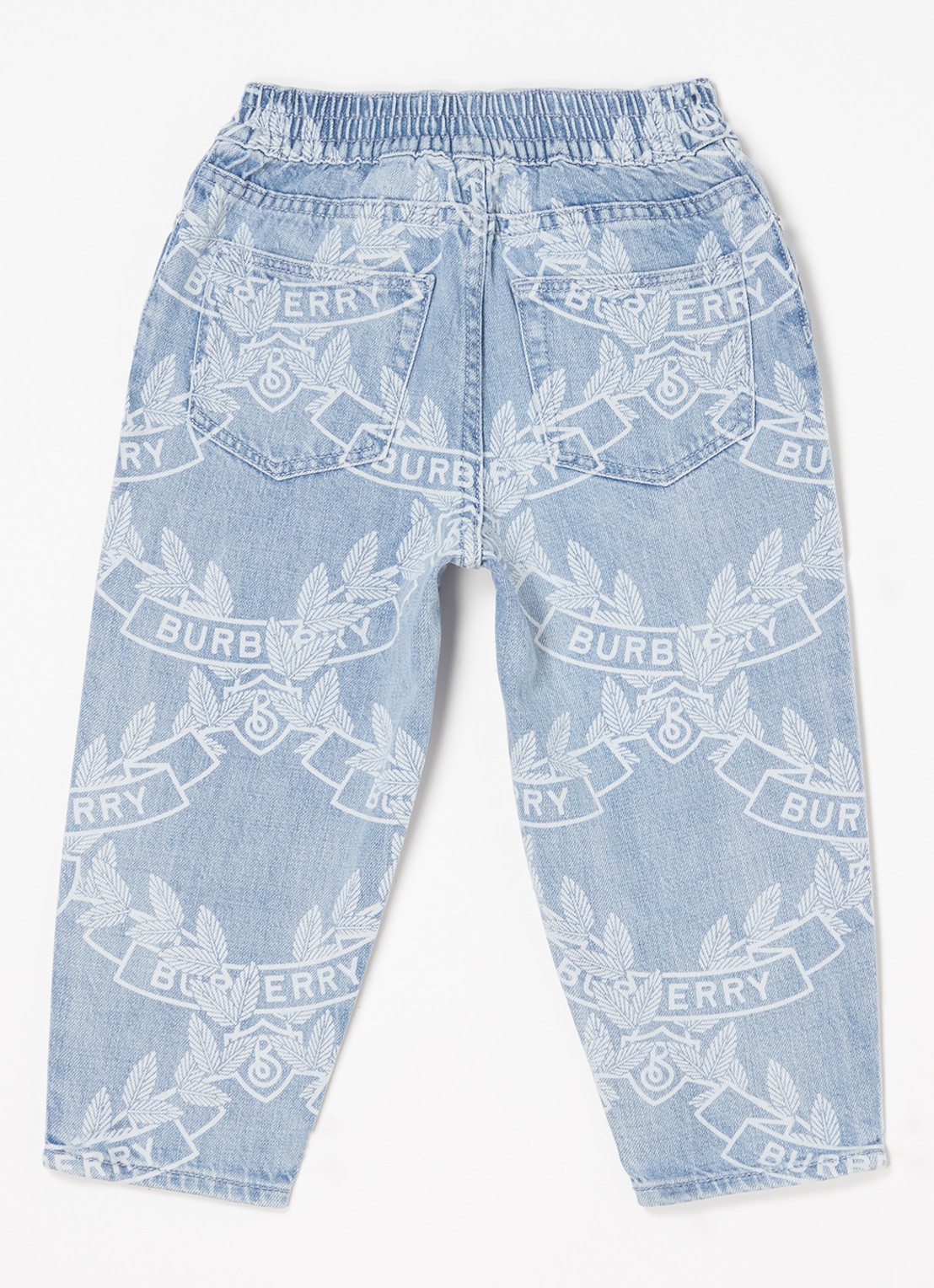 Burberry Carven tapered fit jeans met logoprint - voorkant 3 indigo