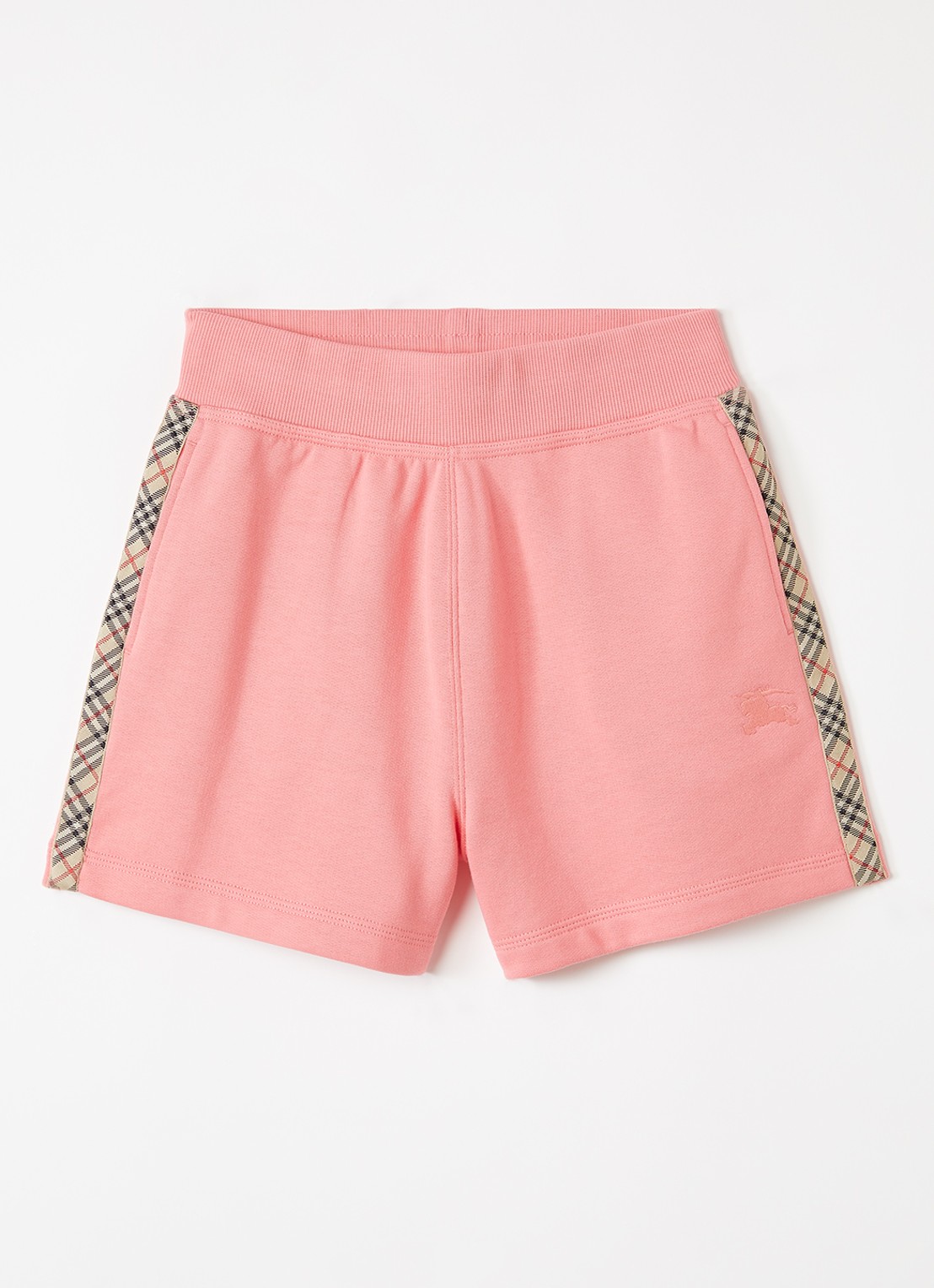 Burberry Caterina straight fit korte joggingbroek met logoband - voorkant 2 zalmroze