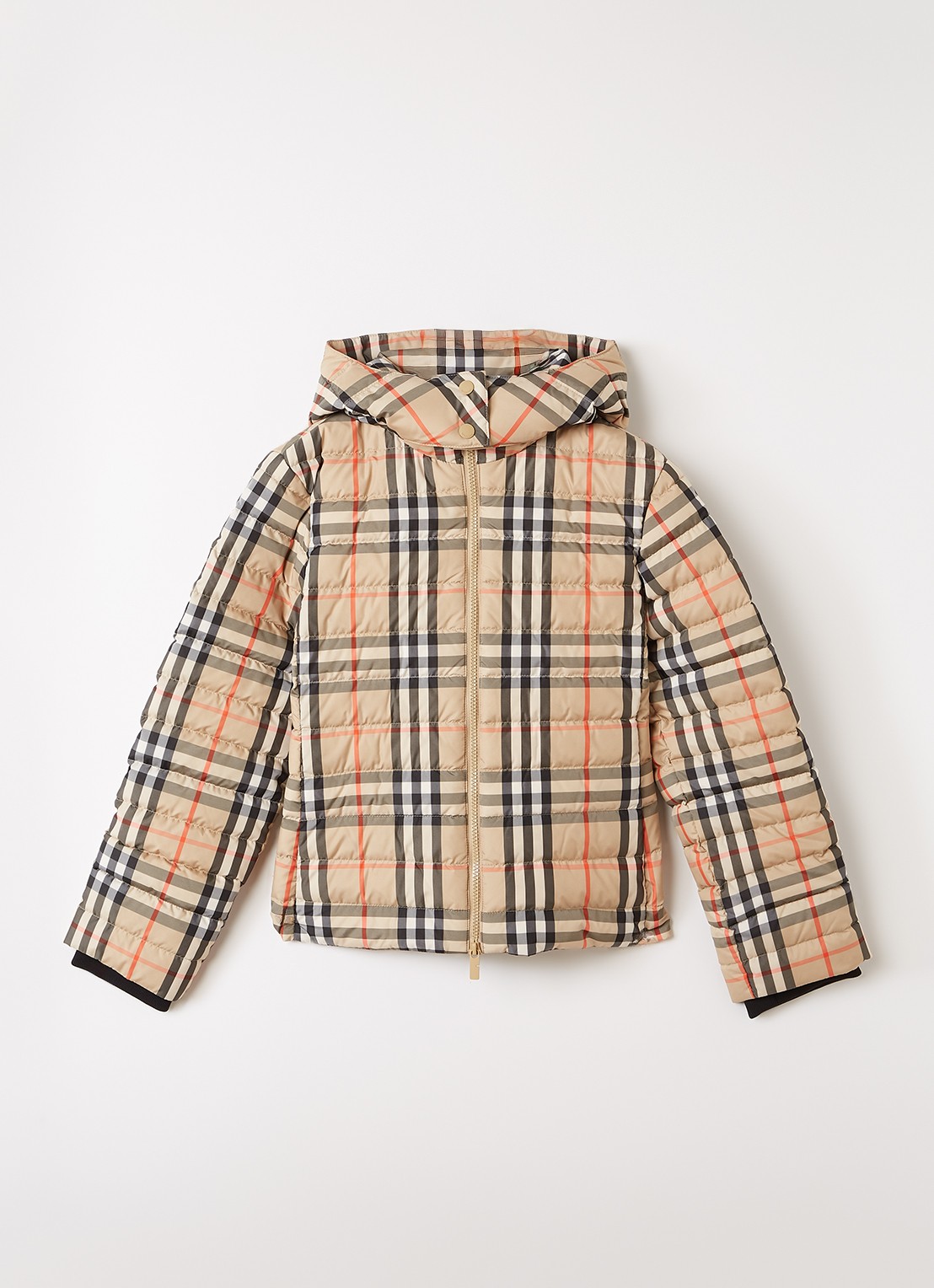 Burberry Cecilia puffer jack met donsvulling - voorkant 2 beige