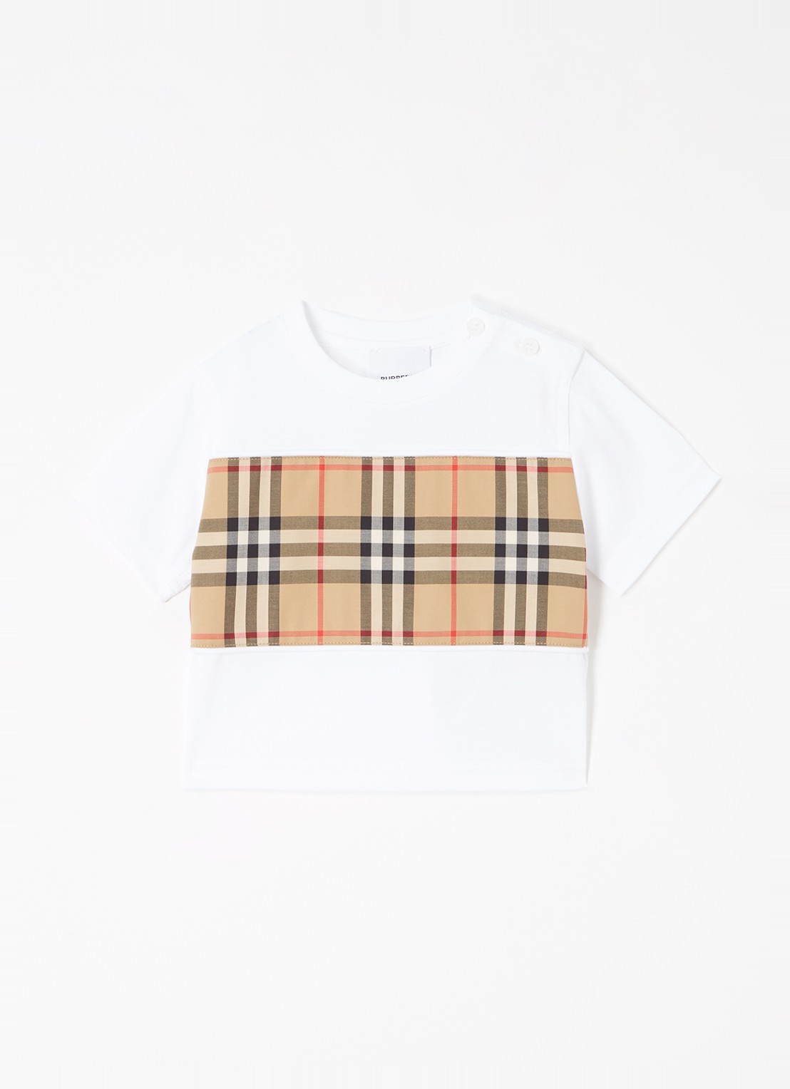 Burberry Cedar T-shirt met ruitdessin - voorkant wit