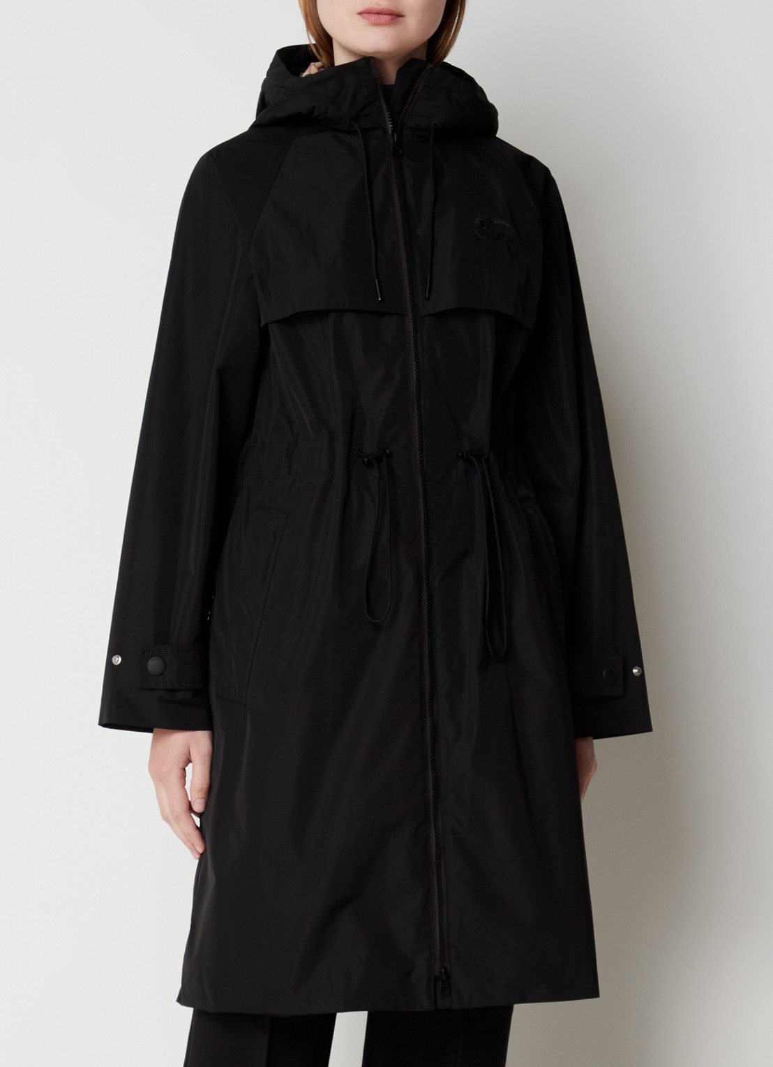 Burberry Charminster parka met logoborduring - detail 3 zwart