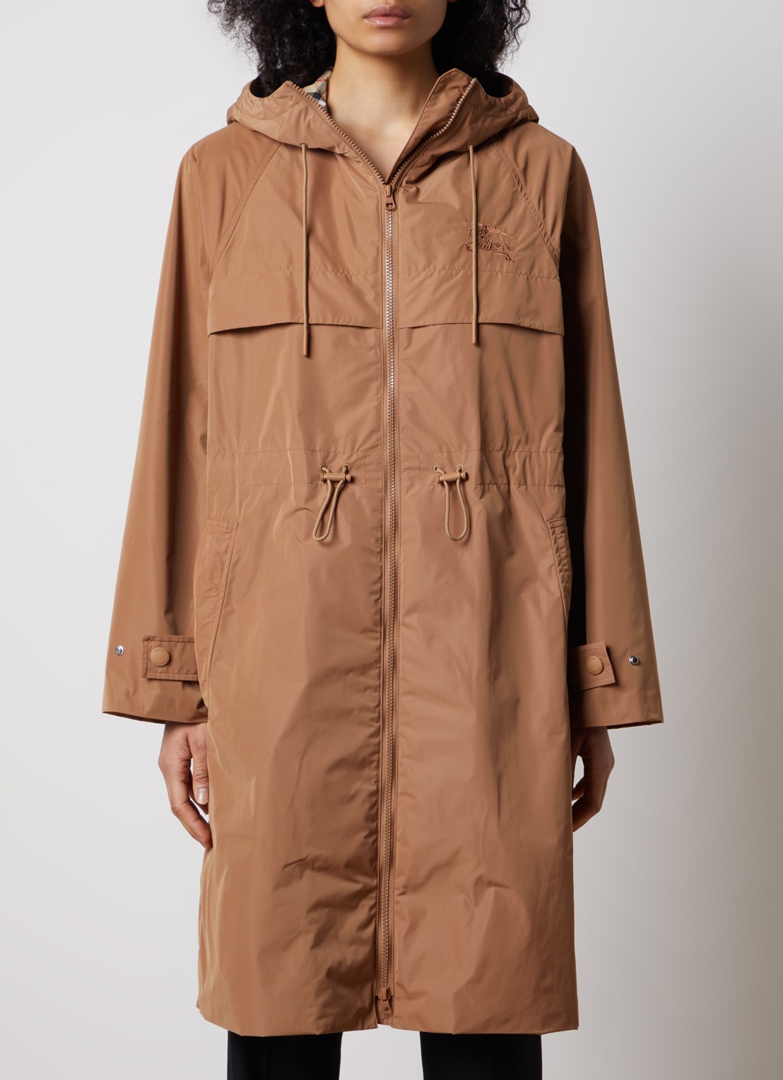 Burberry Charminster parka met logoborduring - detail 4 camel