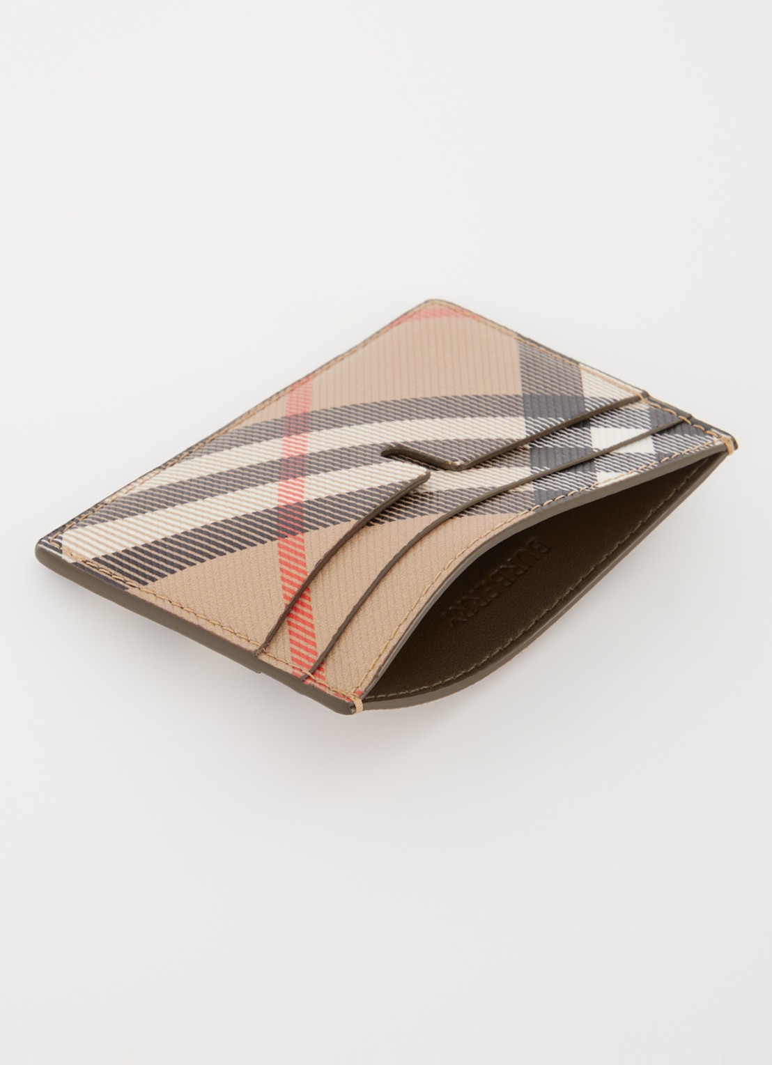 Burberry Check pasjeshouder met ruitdessin - voorkant 3 camel