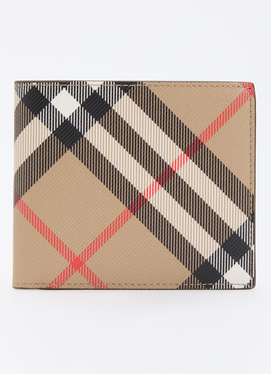 Burberry Check portemonnee met ruitdessin - voorkant camel