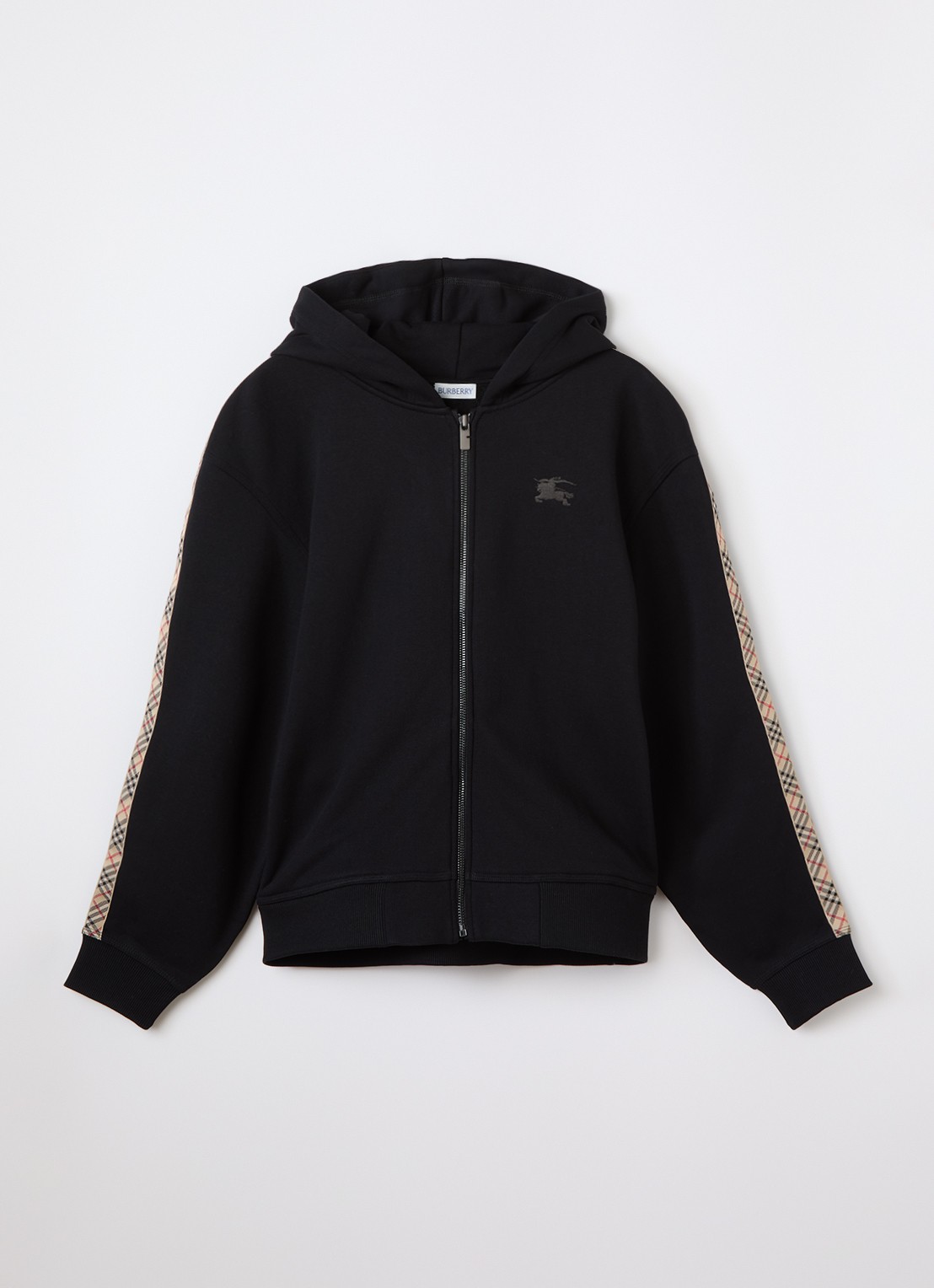 Burberry Clyde sweatvest met logoborduring - voorkant 2 zwart