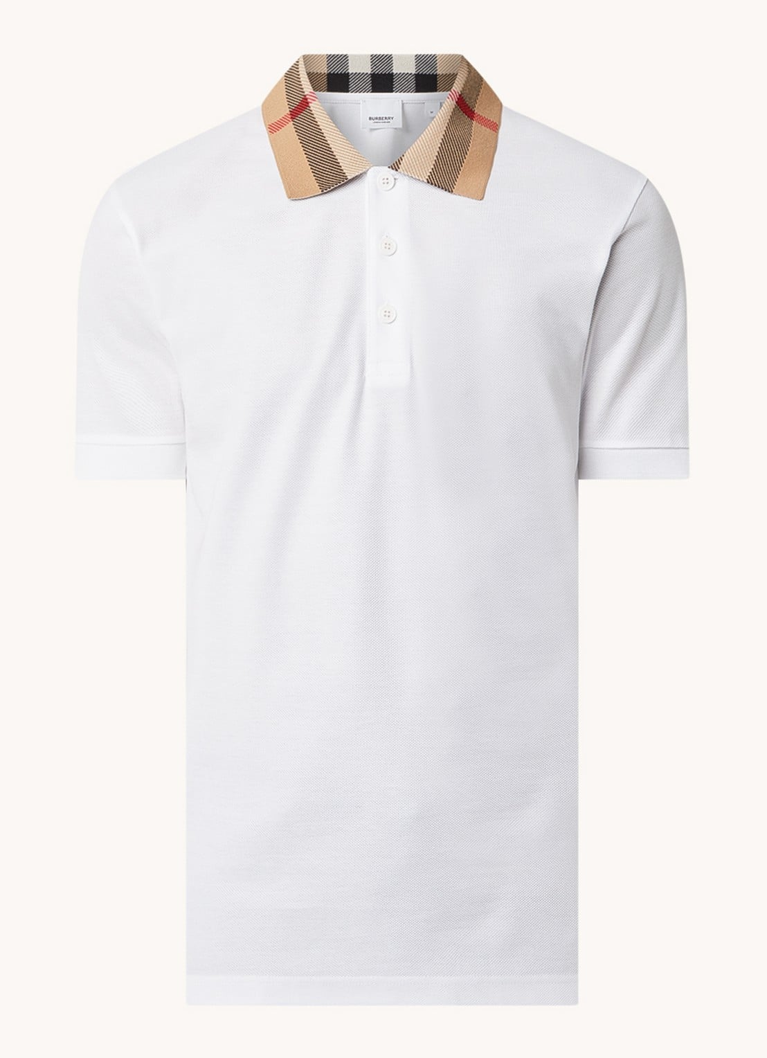Burberry Cody regular fit polo met logoprint - voorkant 4 wit