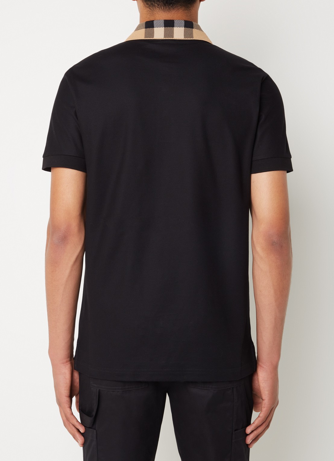 Burberry Cody regular fit polo met logoprint - achterkant 5 zwart