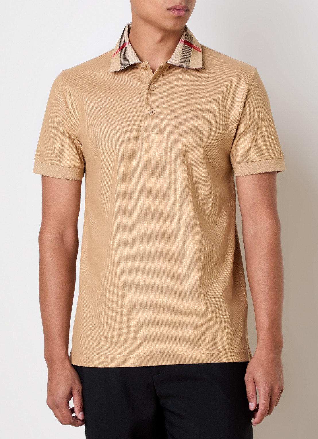 Burberry Cody regular fit polo met logoprint - detail camel