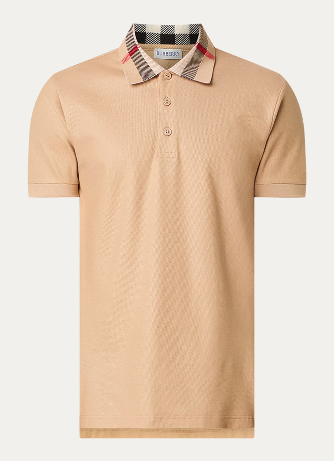 Burberry Cody regular fit polo met logoprint - voorkant 3 camel