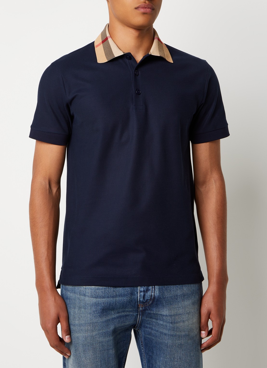 Burberry Cody regular fit polo met logoprint - detail 4 donkerblauw