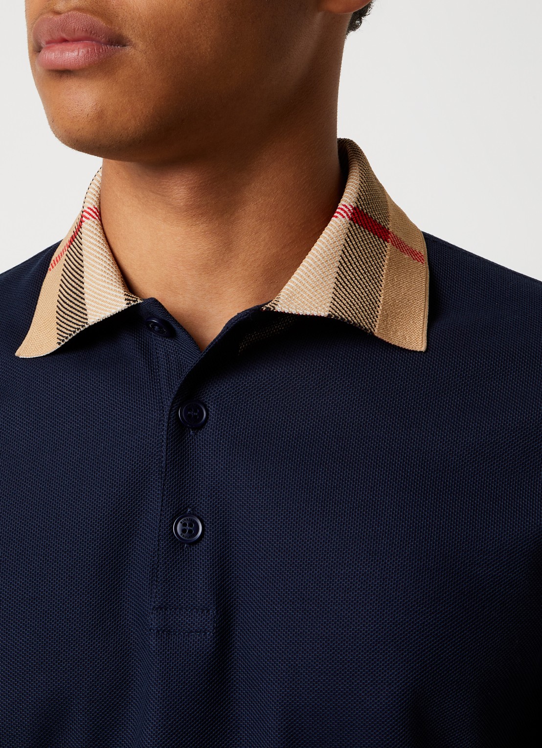 Burberry Cody regular fit polo met logoprint - detail 5 donkerblauw