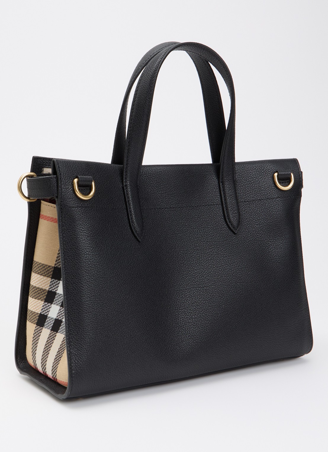 Burberry Cotsworld handtas van kalfsleer met afneembare schouderriem - achterkant 6 zwart