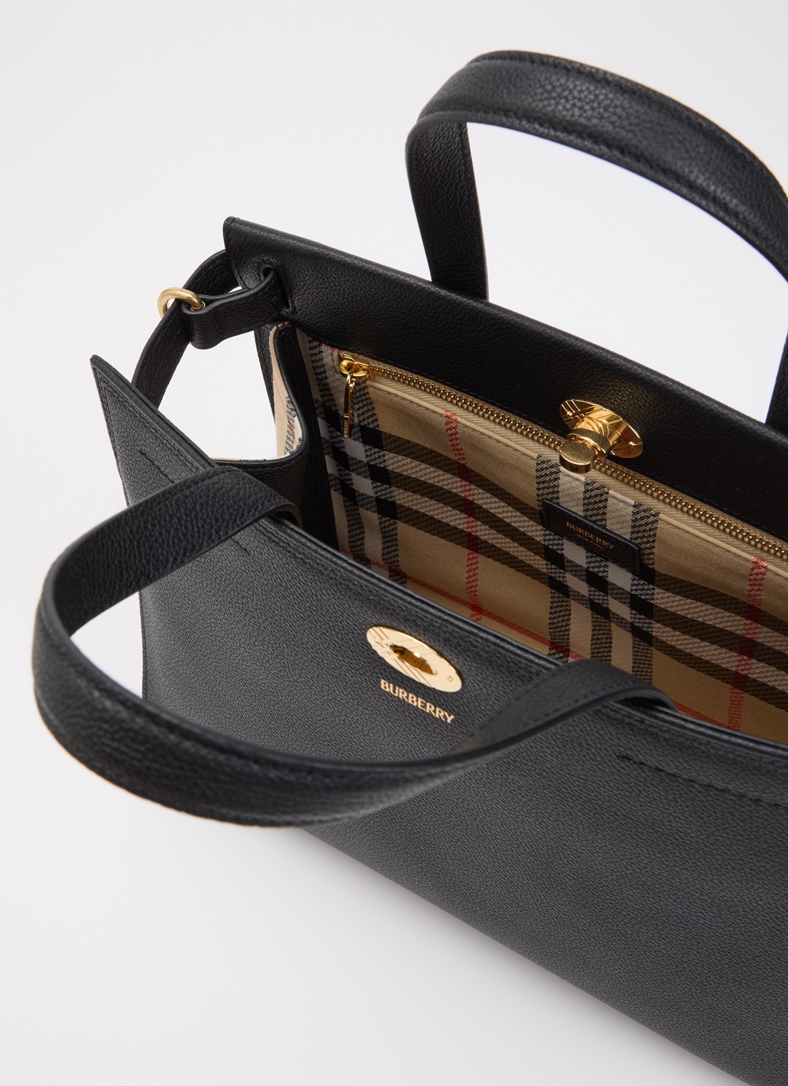 Burberry Cotsworld handtas van kalfsleer met afneembare schouderriem - detail 2 zwart