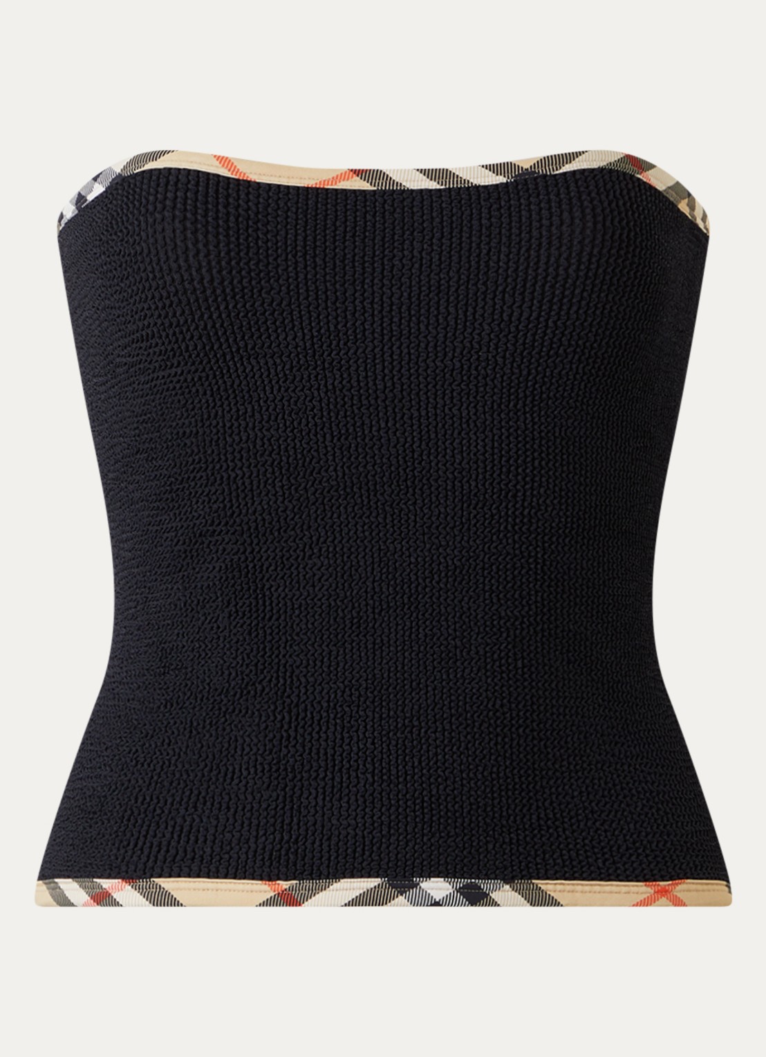 Burberry Devyn badrok en -bandeautop met scrunchie en structuur - voorkant 4 zwart
