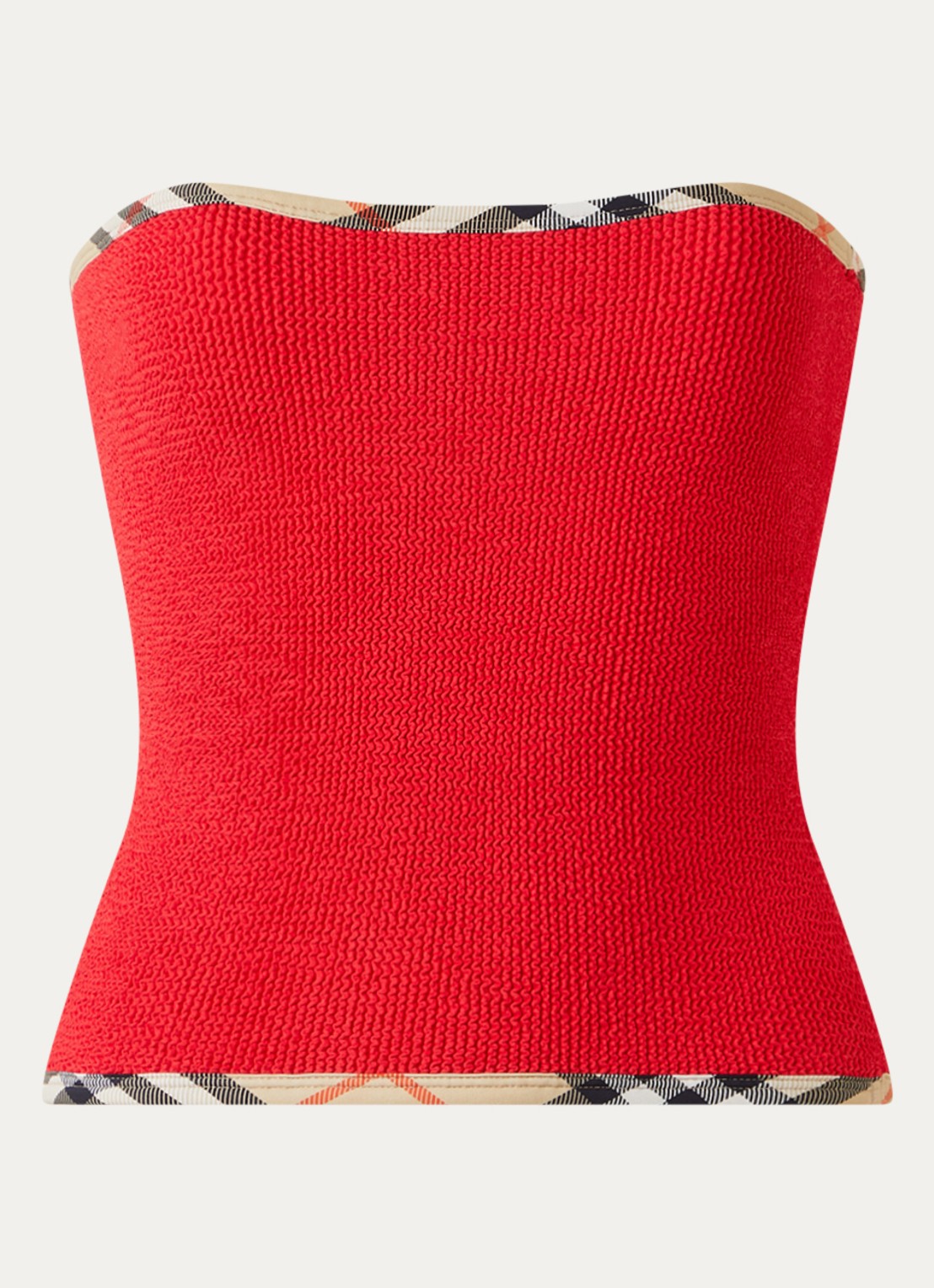 Burberry Devyn badrok en -bandeautop met scrunchie en structuur - voorkant 4 rood