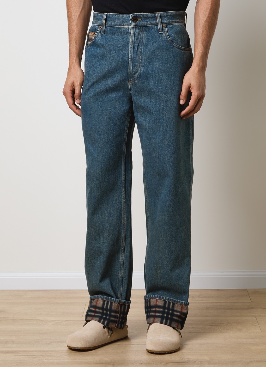 Burberry Dexter straight leg jeans met medium wassing - detail 4 indigo