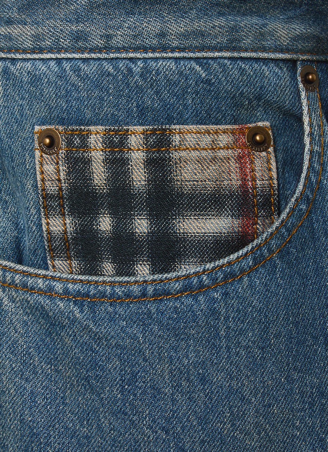 Burberry Dexter straight leg jeans met medium wassing - detail 6 indigo