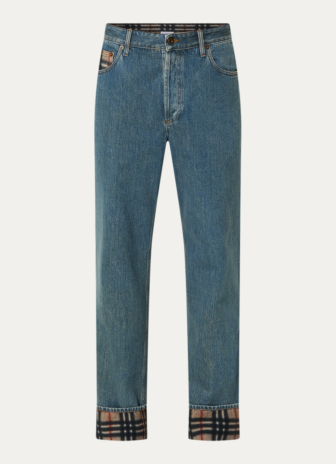Burberry Dexter straight leg jeans met medium wassing - voorkant indigo