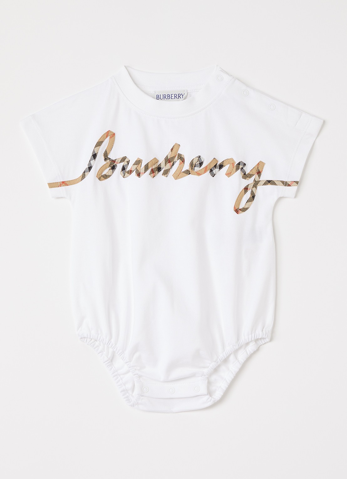 Burberry Dolby romper met logo - voorkant wit