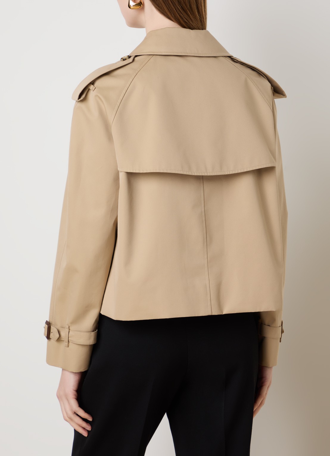 Burberry Double-breasted trenchcoat met steekzakken - achterkant 6 beige
