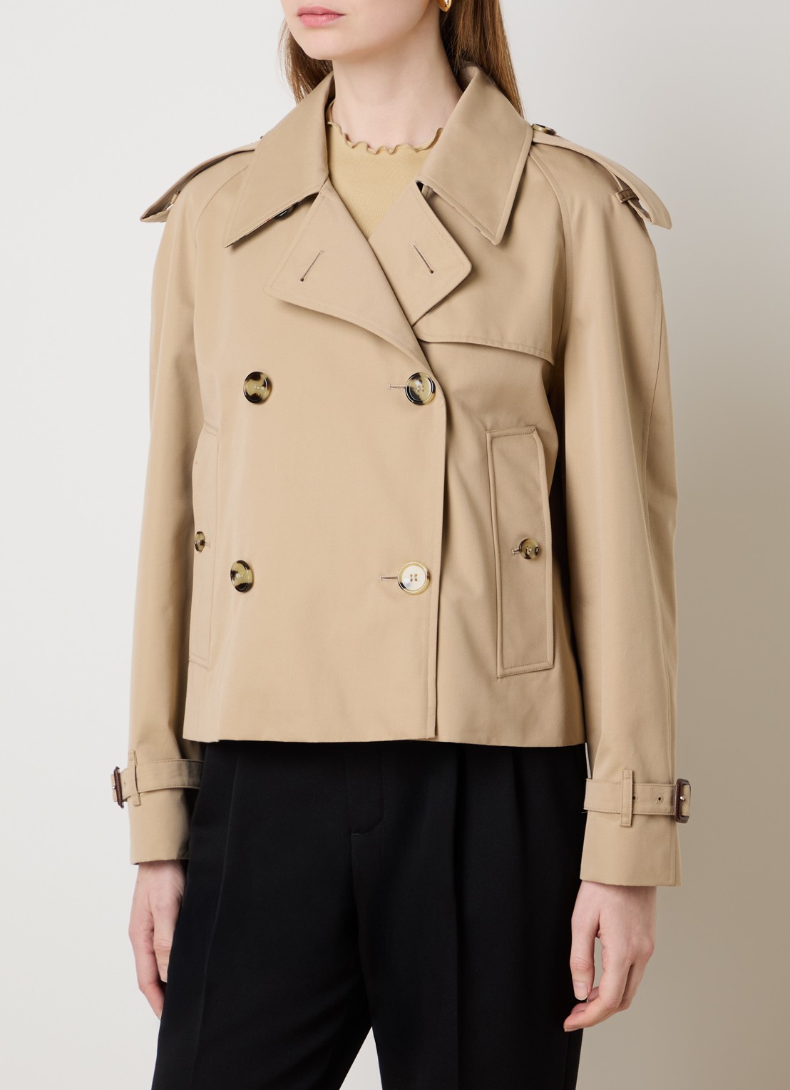 Burberry Double-breasted trenchcoat met steekzakken - detail 3 beige