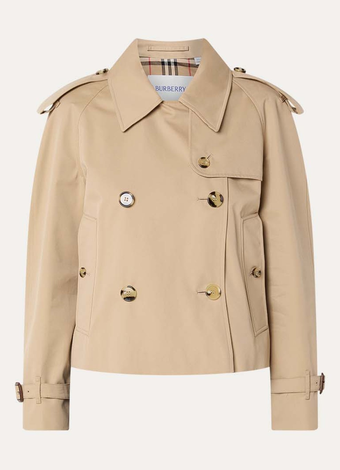 Burberry Double-breasted trenchcoat met steekzakken - voorkant beige