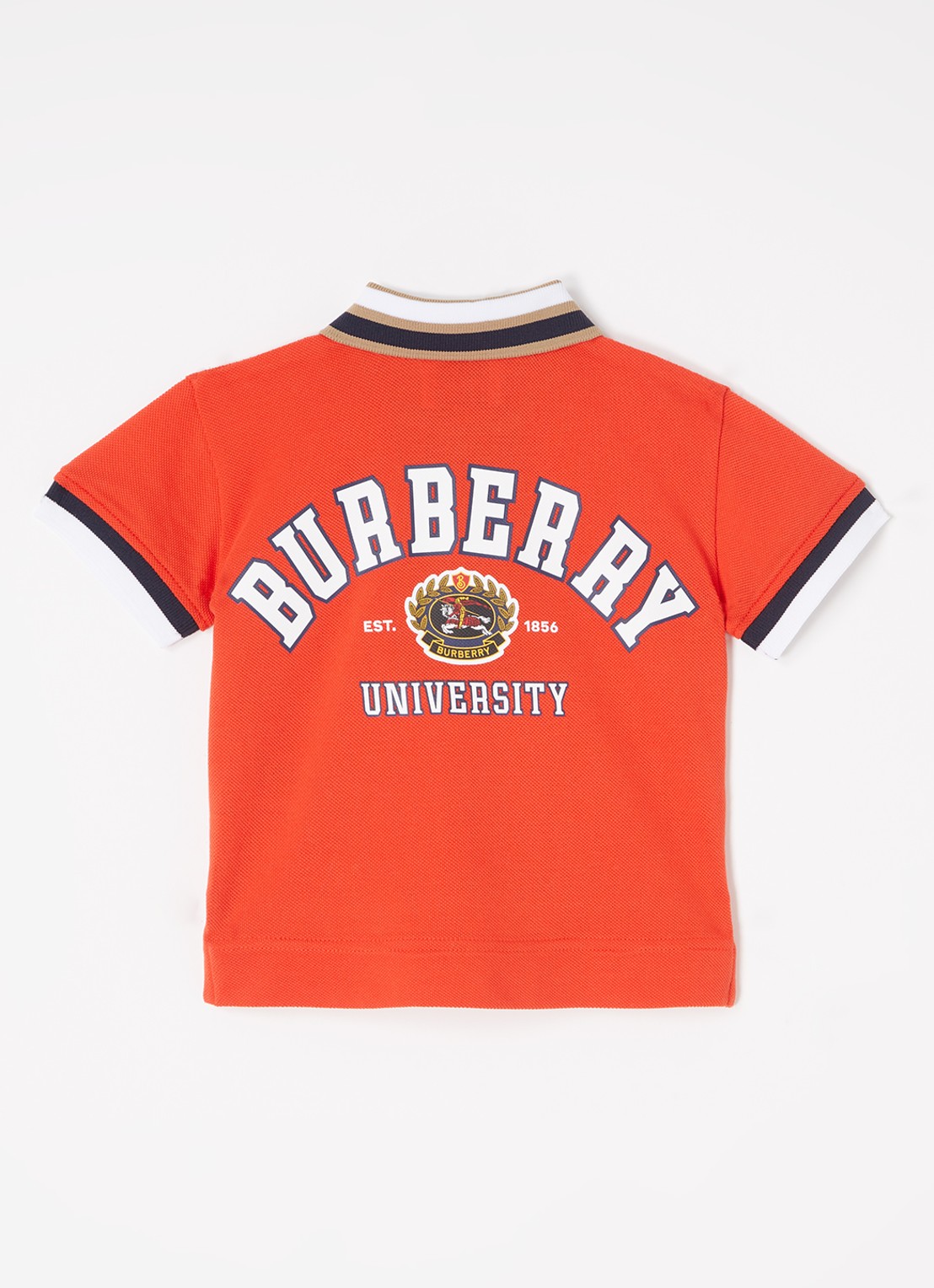 Burberry Douglas polo van piqué katoen met logoprint - voorkant 2 rood