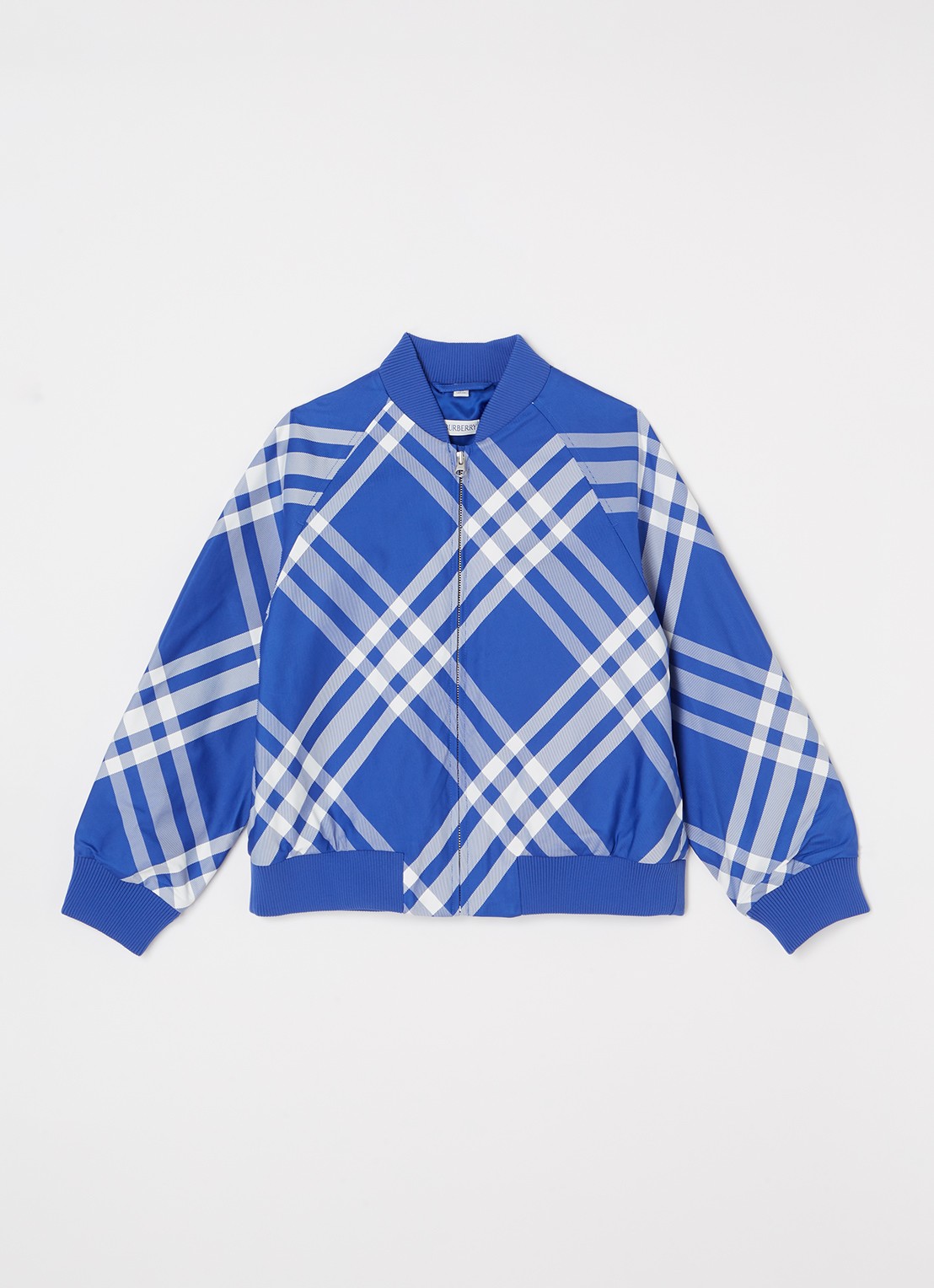 Burberry Duncan bomberjack met ruitdessin - voorkant 2 blauw