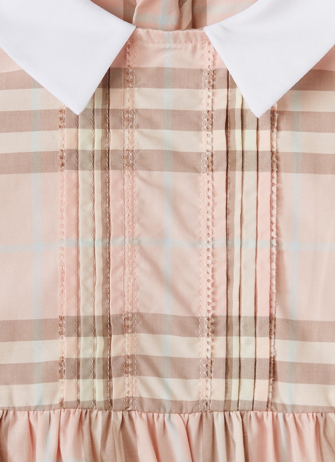 Burberry Eadelle jurk met ruitdessin - detail lichtroze