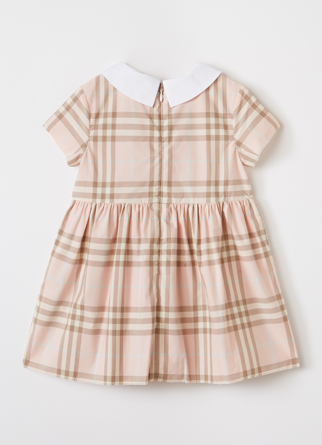 Burberry Eadelle jurk met ruitdessin - voorkant 3 lichtroze