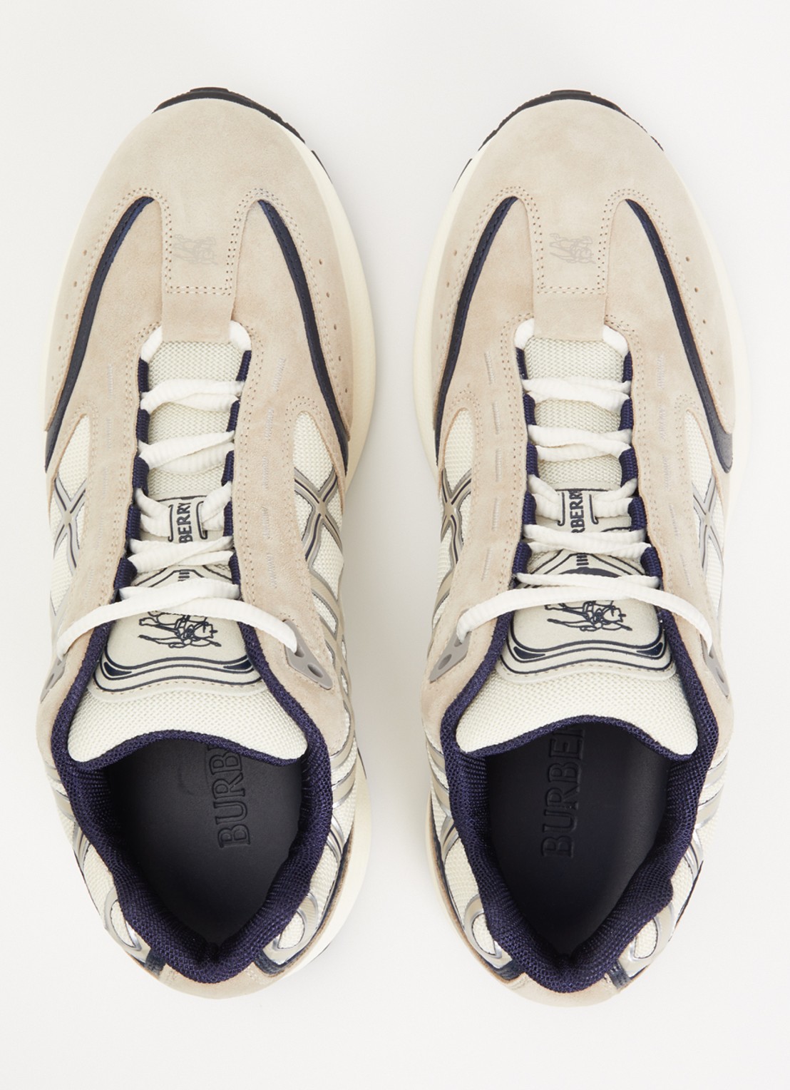 Burberry Eclipse sneaker met kalfssuède details - detail 2 beige