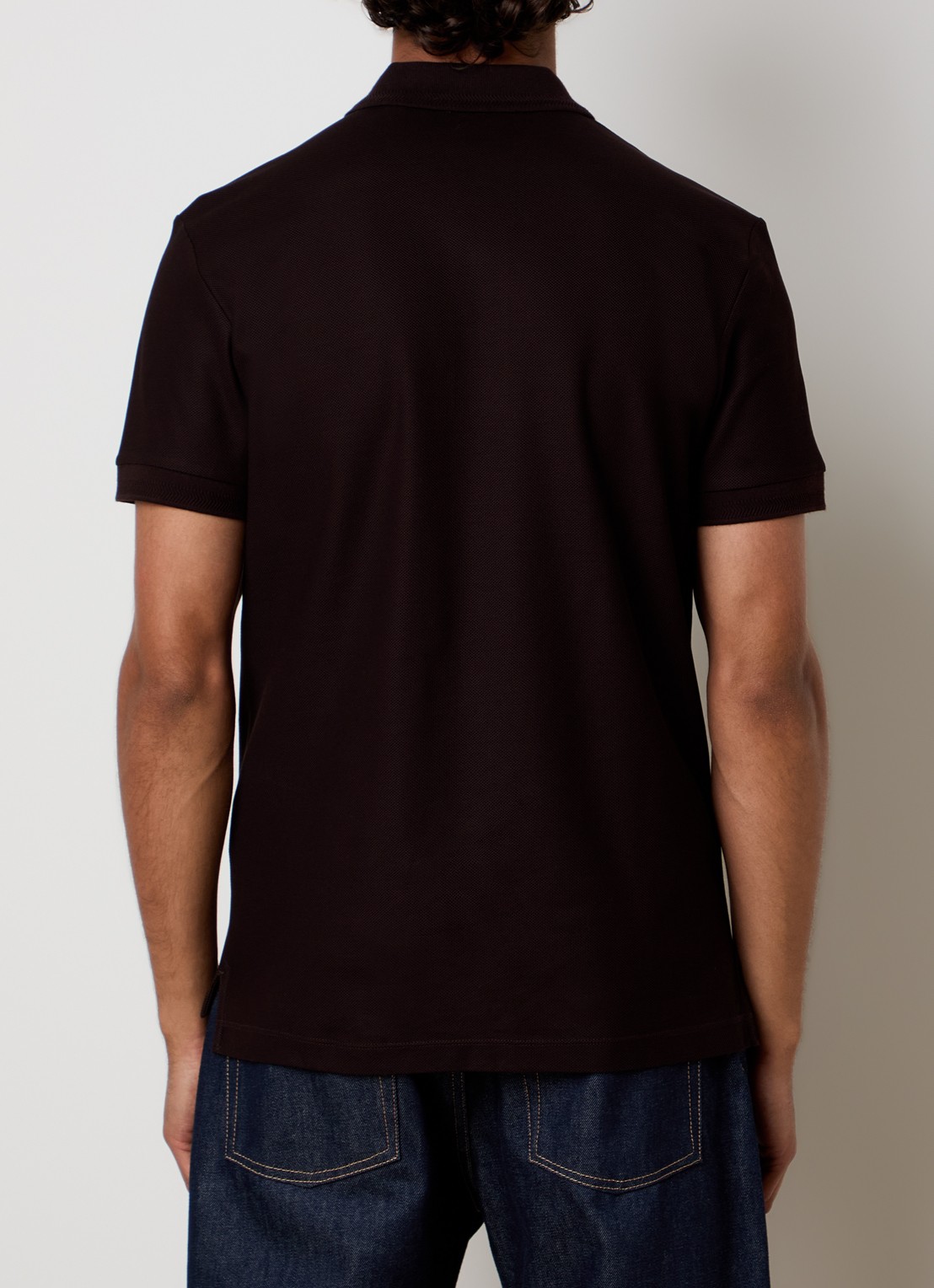 Burberry Eddie regular fit polo met logo - achterkant 5 donkerbruin
