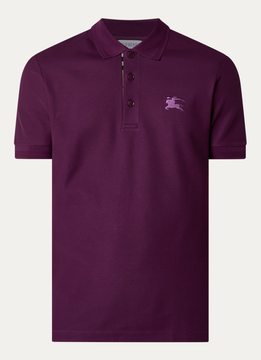 Burberry Eddie regular fit polo met logo - voorkant paars