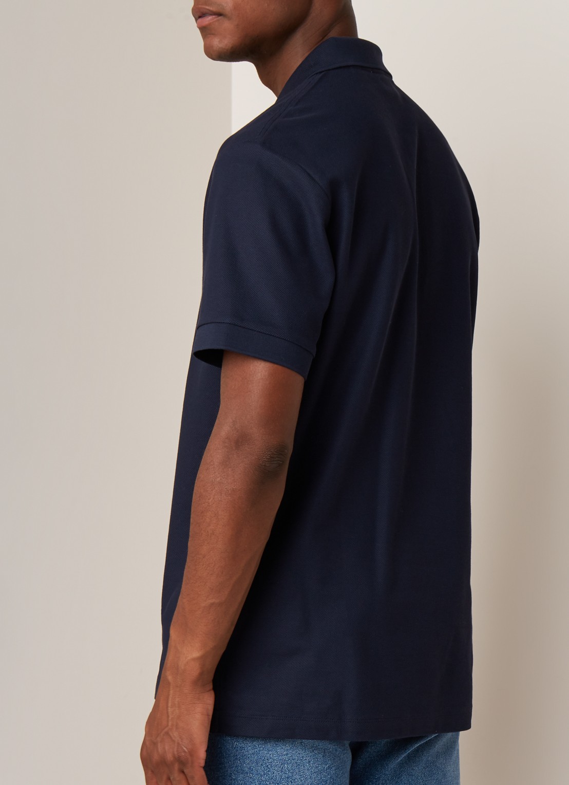 Burberry Eddie regular fit polo van piqué katoen - achterkant 5 donkerblauw