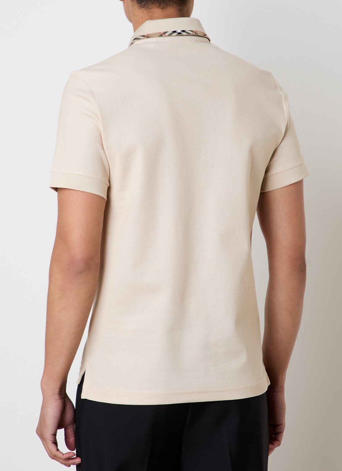 Burberry Ediie regular fit polo met logo - achterkant 3 beige