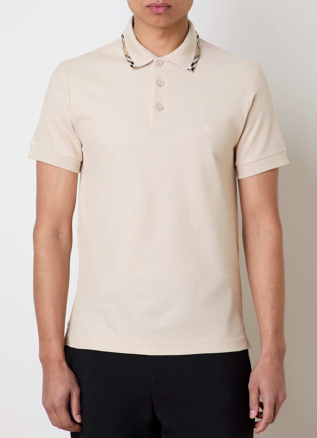 Burberry Ediie regular fit polo met logo - detail 4 beige