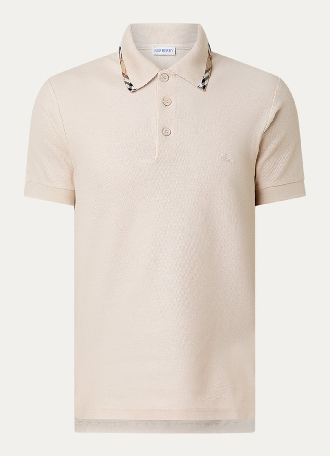 Burberry Ediie regular fit polo met logo - voorkant beige