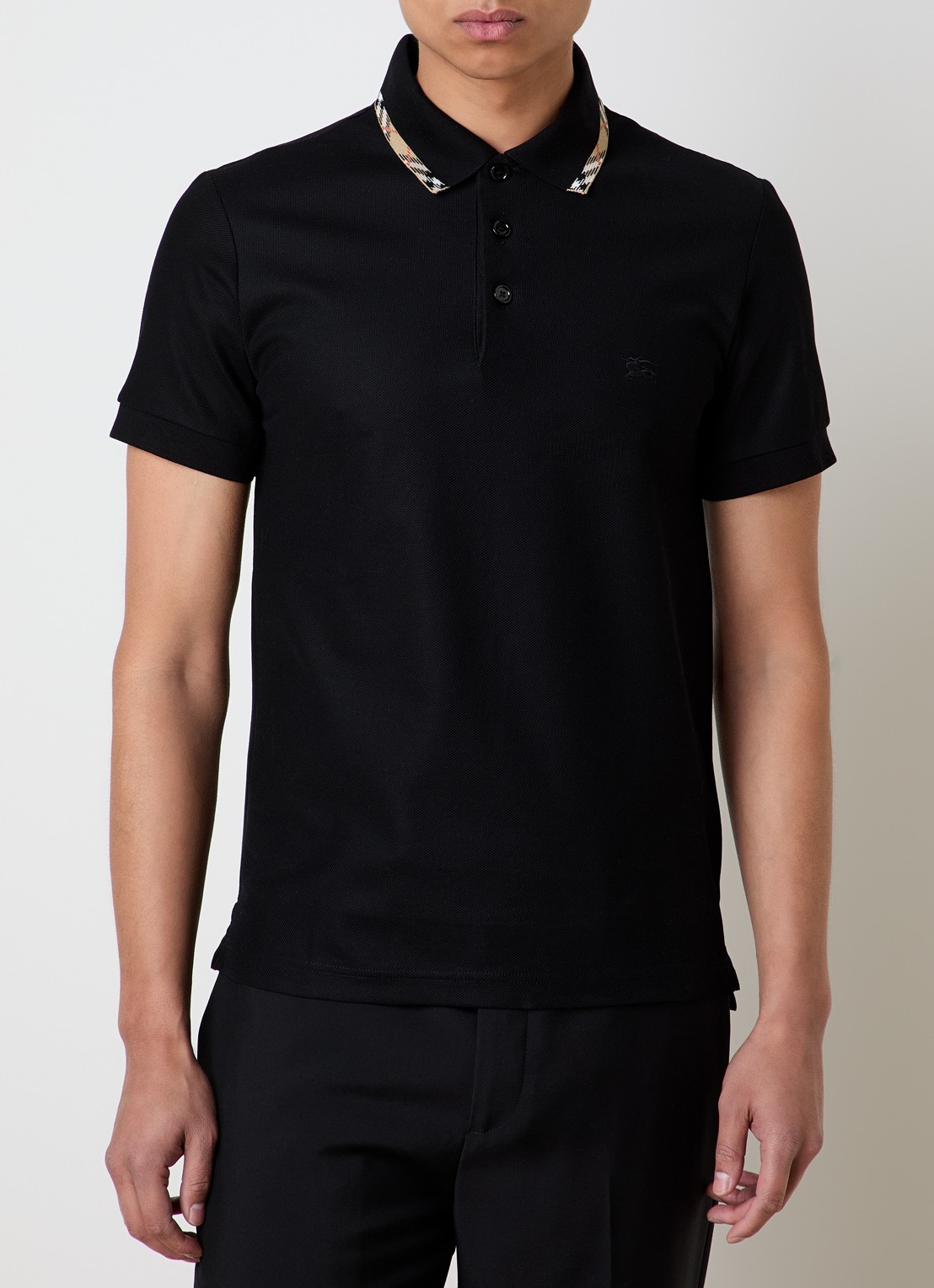 Burberry Ediie regular fit polo met logo - detail 3 zwart