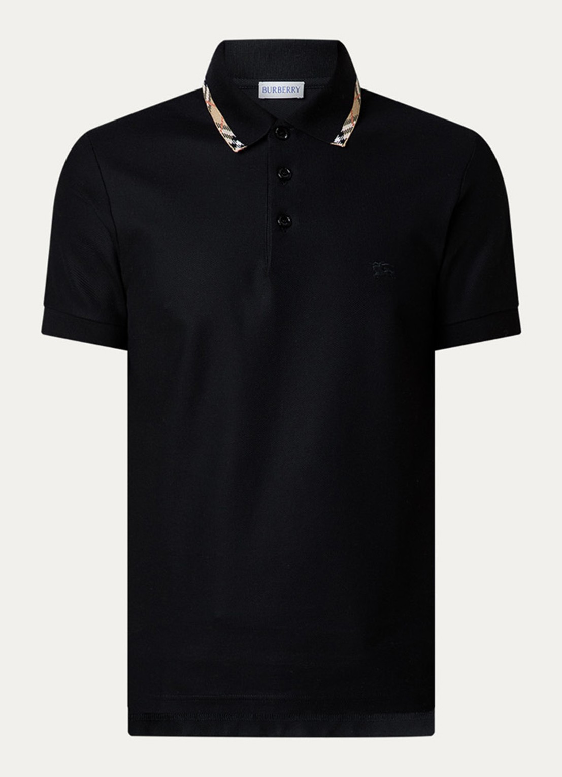 Burberry Ediie regular fit polo met logo - voorkant zwart