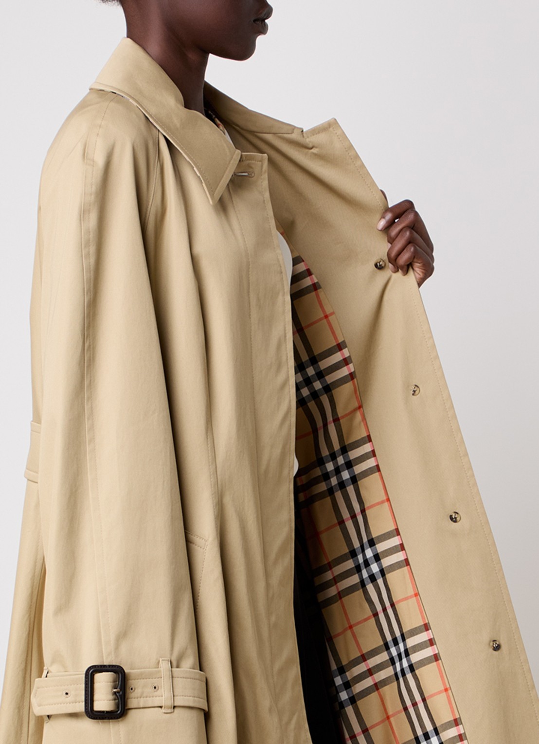 Burberry Ellingham trenchcoat met ceintuur - detail 5 beige