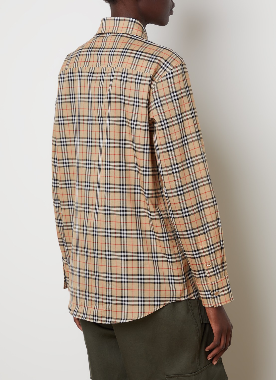 Burberry Emma overhemd met ruitdessin - achterkant zand