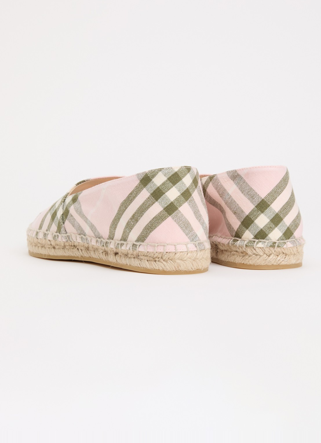 Burberry Espadrille met ruit dessin - achterkant lichtroze