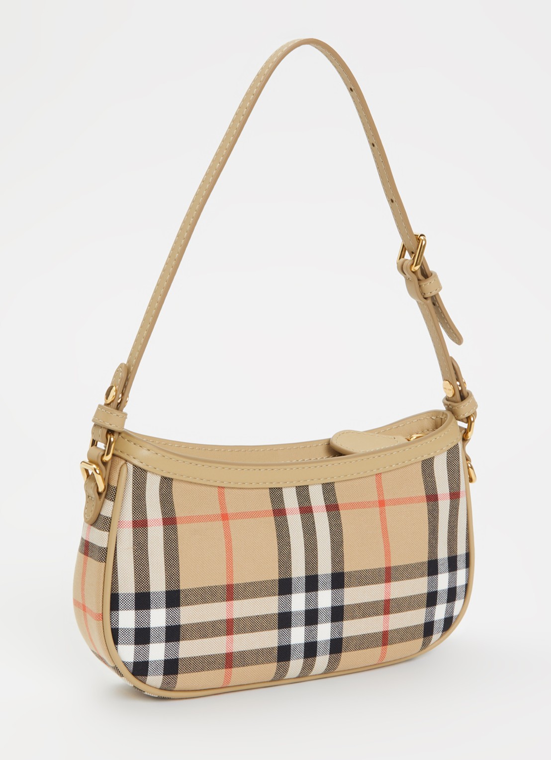 Burberry Eugenie schoudertas met ruitdessin en details van leer  - achterkant zand