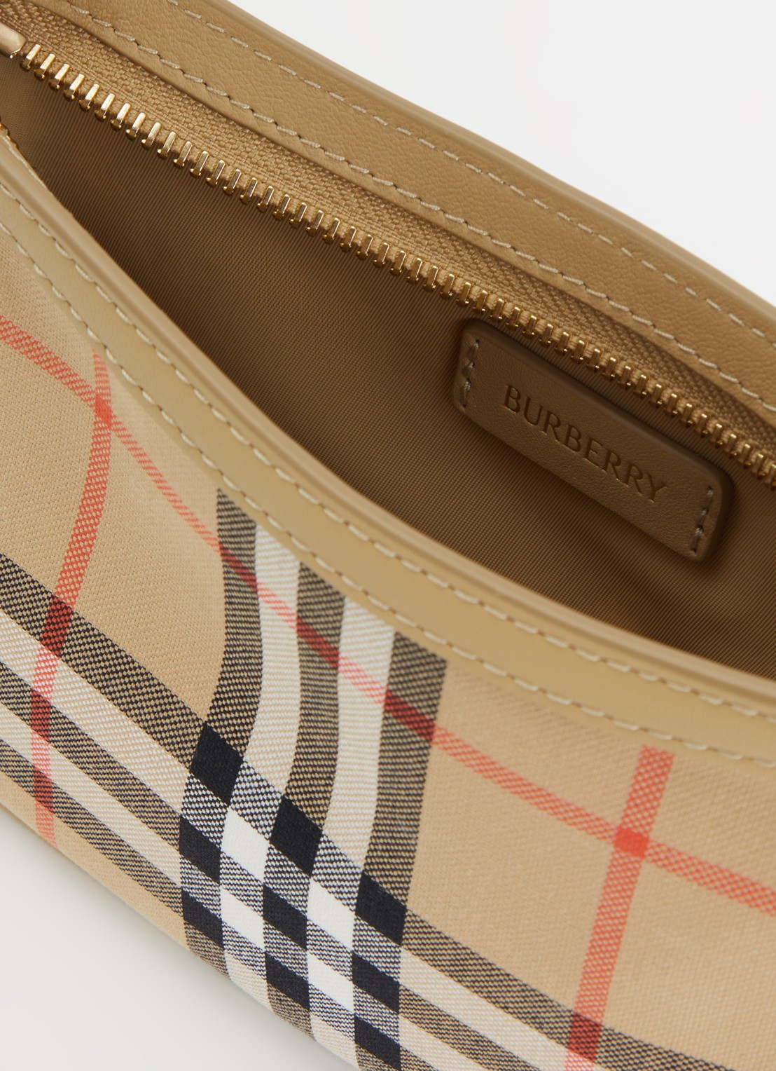 Burberry Eugenie schoudertas met ruitdessin en details van leer  - detail 2 zand