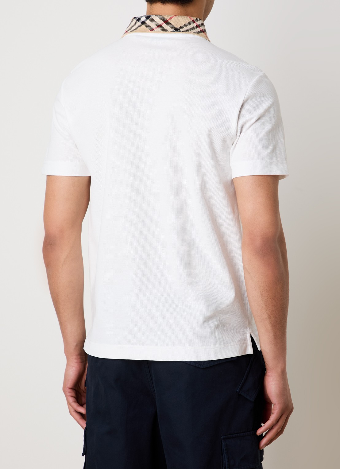 Burberry Evan regular fit polo met stretch - achterkant wit