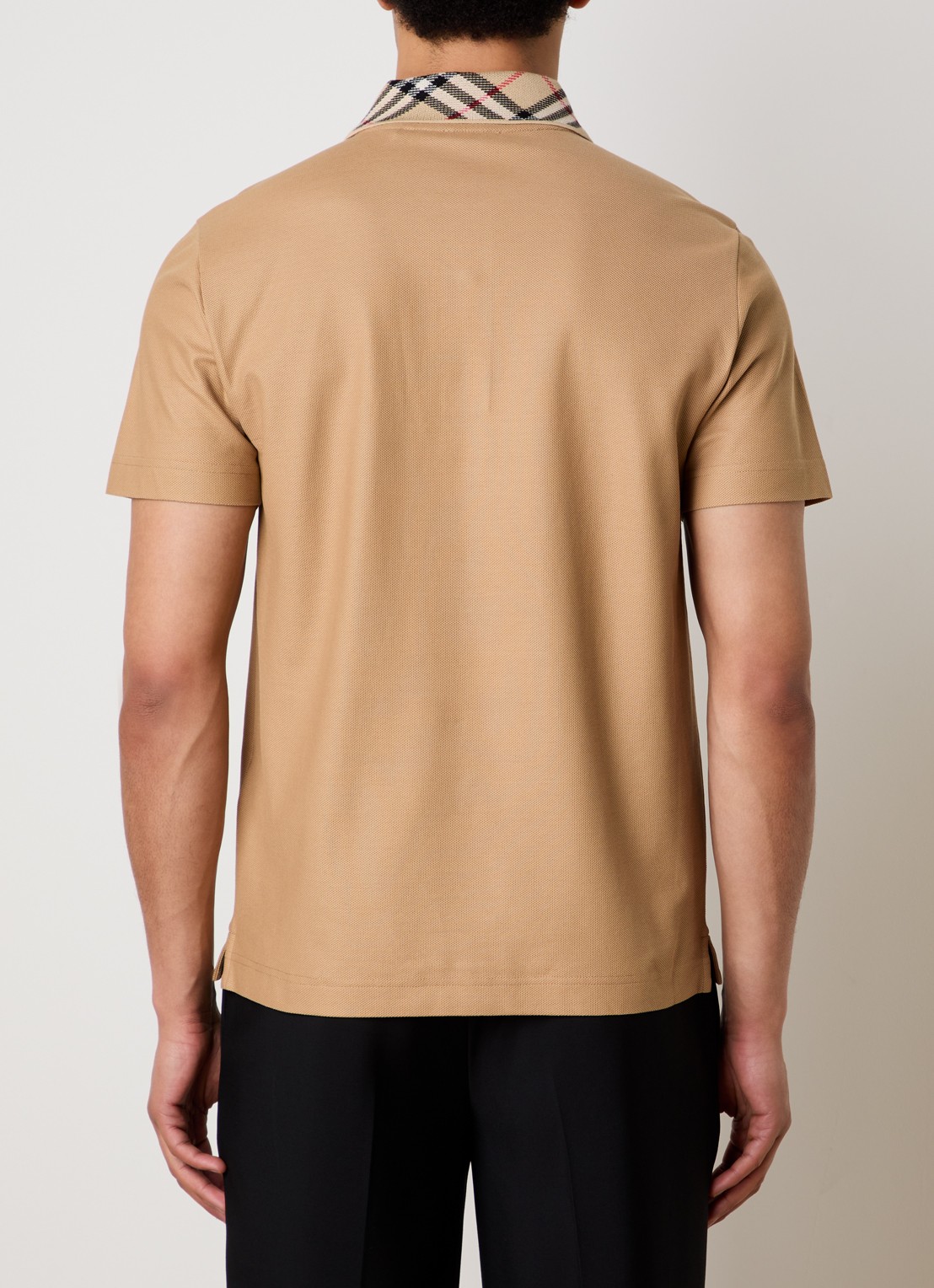 Burberry Evan regular fit polo met stretch - achterkant camel