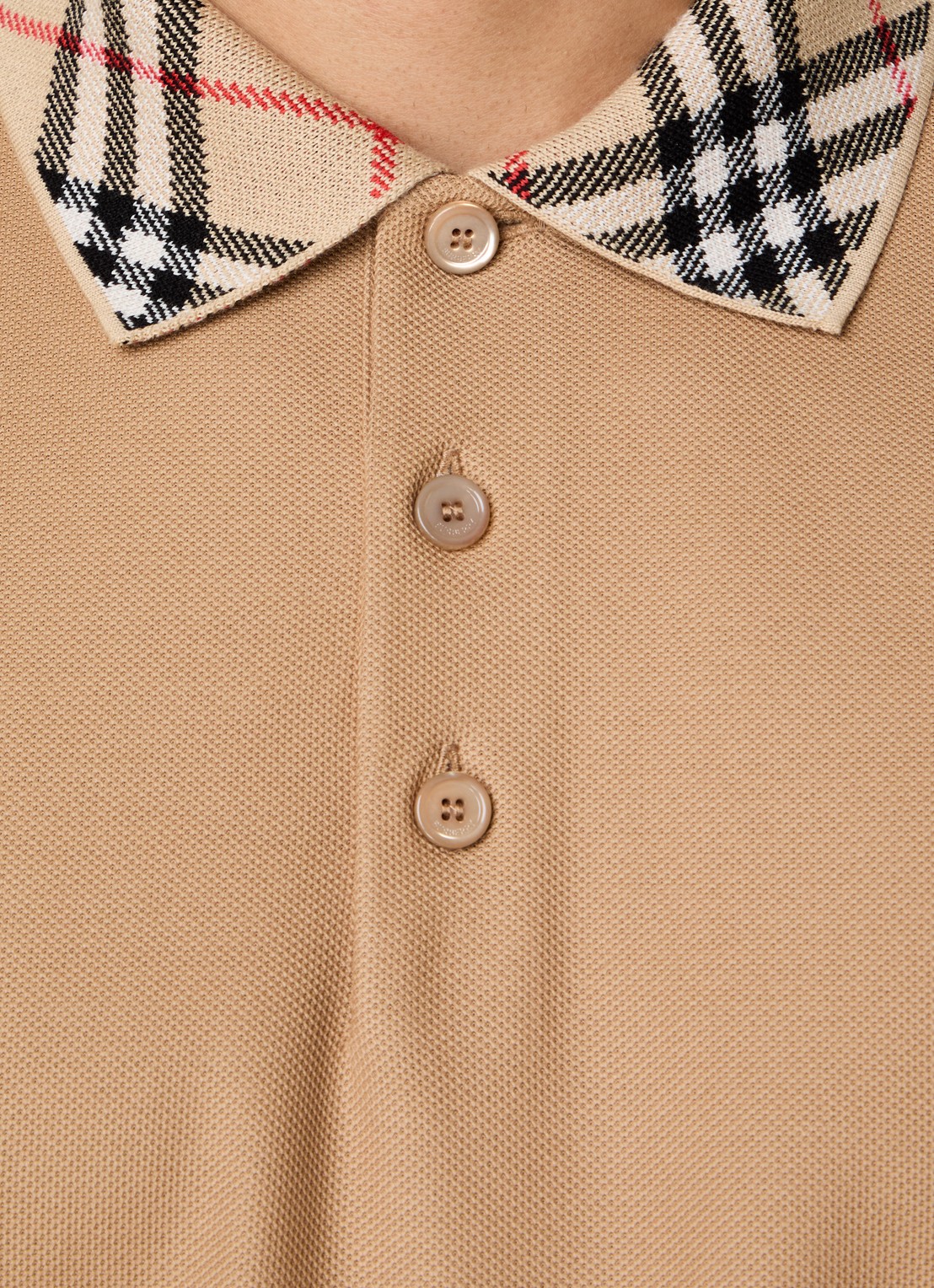 Burberry Evan regular fit polo met stretch - detail 5 camel