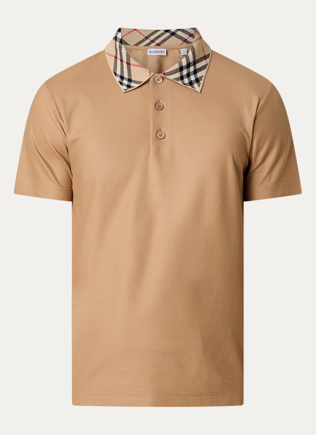 Burberry Evan regular fit polo met stretch - voorkant 2 camel